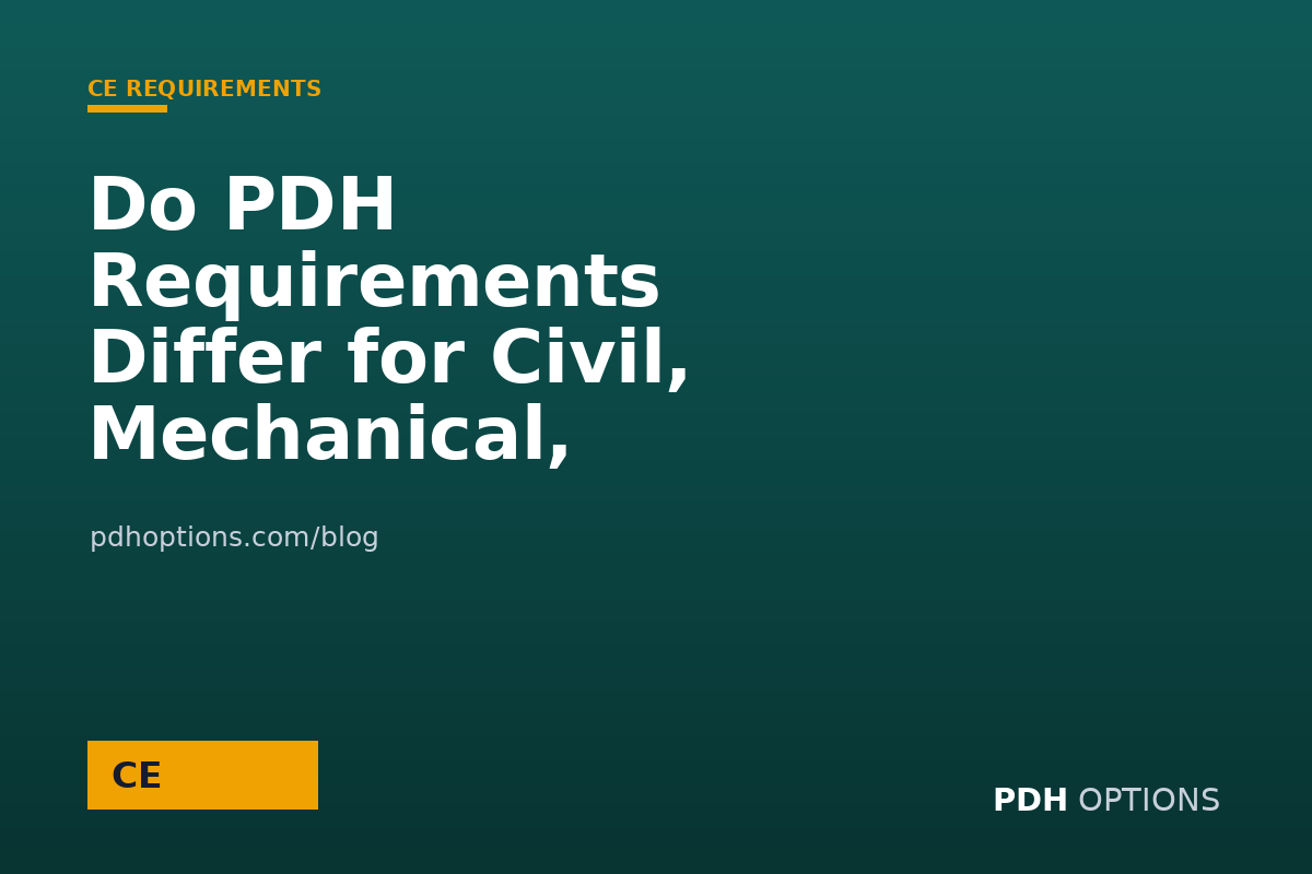 Do PDH Requirements Differ for Civil, Mechanical, Electrical, and Structural PEs? — PDH Options