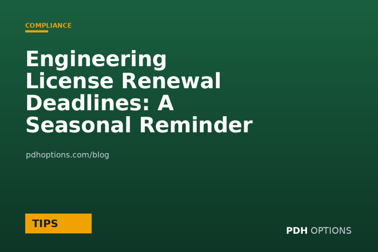 Engineering License Renewal Deadlines: A Seasonal Reminder Calendar — PDH Options