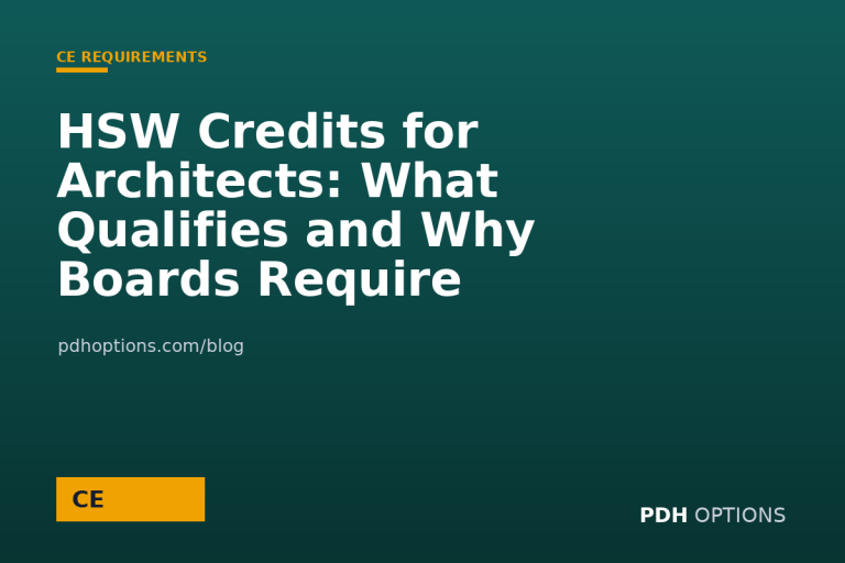 HSW Credits for Architects: What Qualifies and Why Boards Require Them — PDH Options