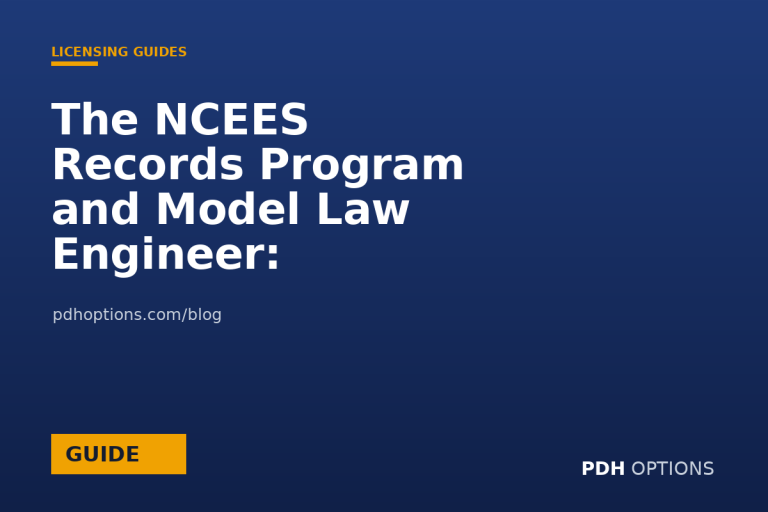 The NCEES Records Program and Model Law Engineer: Fast-Track Multi-State Licensure — PDH Options