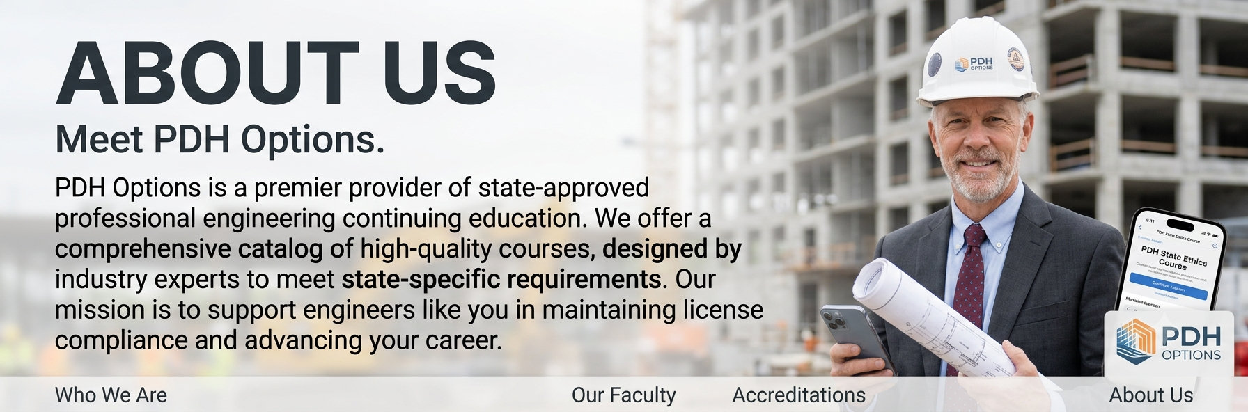 About PDH Options — mobile continuing education for licensed engineers