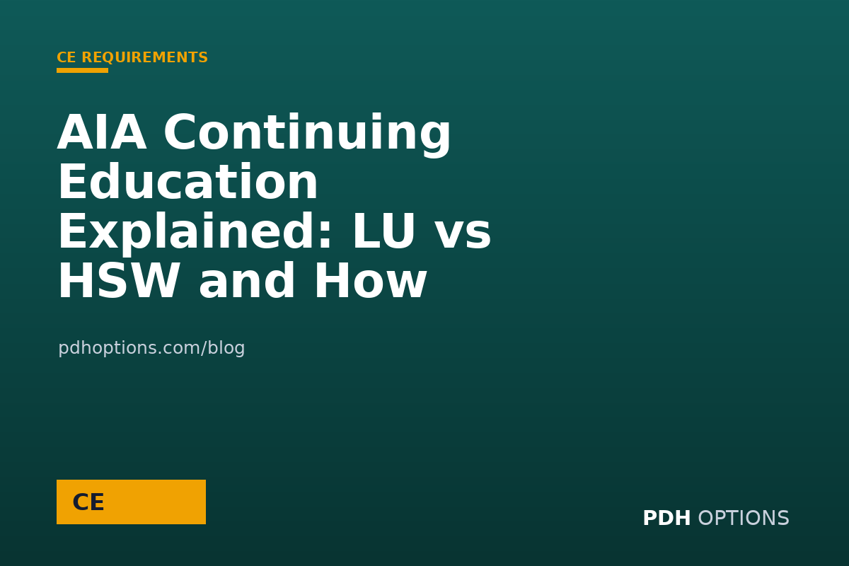 AIA Continuing Education Explained: LU vs HSW and How Transcripts Work — PDH Options