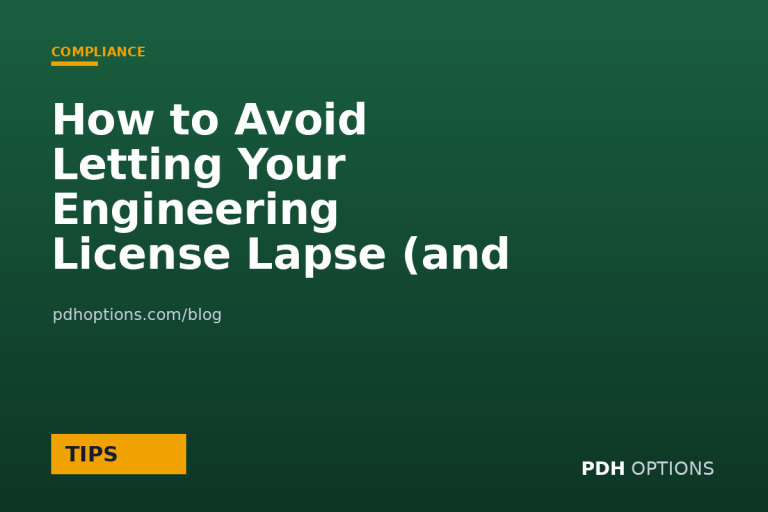 How to Avoid Letting Your Engineering License Lapse (and What to Do If It Does) — PDH Options