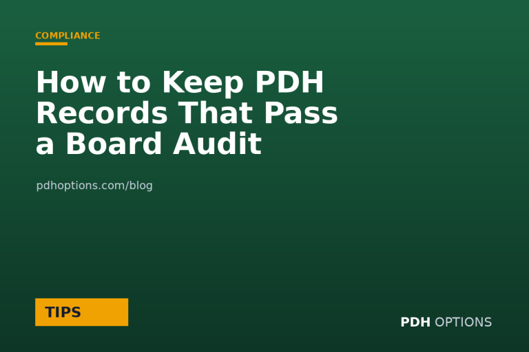 How to Keep PDH Records That Pass a Board Audit — PDH Options