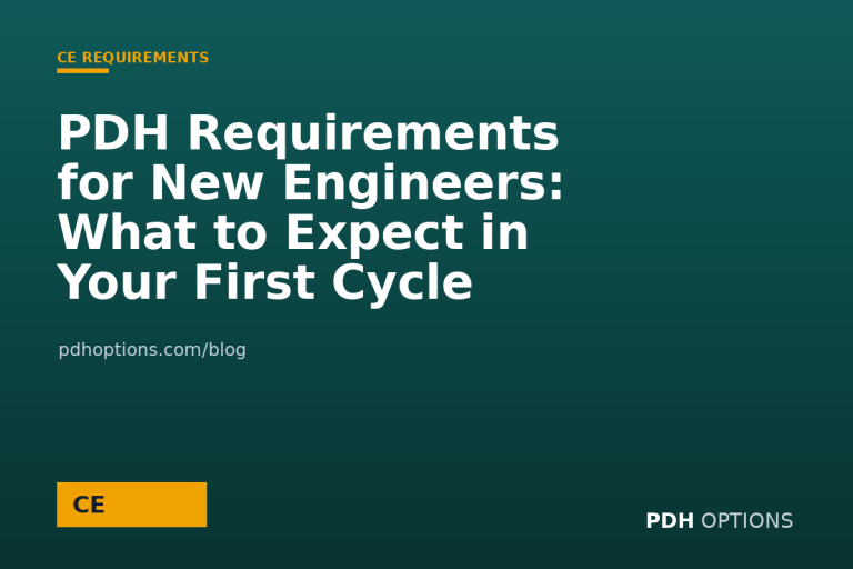 PDH Requirements for New Engineers: What to Expect in Your First Cycle — PDH Options