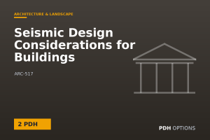 Seismic Design Considerations for Buildings — PDH Options course cover