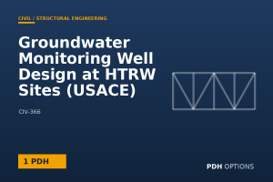 Groundwater Monitoring Well Design at HTRW Sites (USACE) — PDH Options course cover