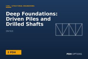 Deep Foundations: Driven Piles and Drilled Shafts — PDH Options course cover
