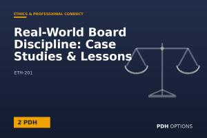 Real-World Board Discipline: Case Studies & Lessons — PDH Options course cover