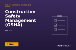 Construction Safety Management (OSHA) — PDH Options course cover