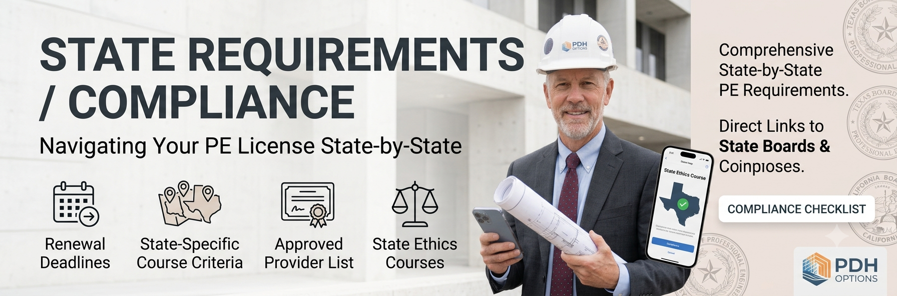 State-by-state PE license PDH requirements and compliance