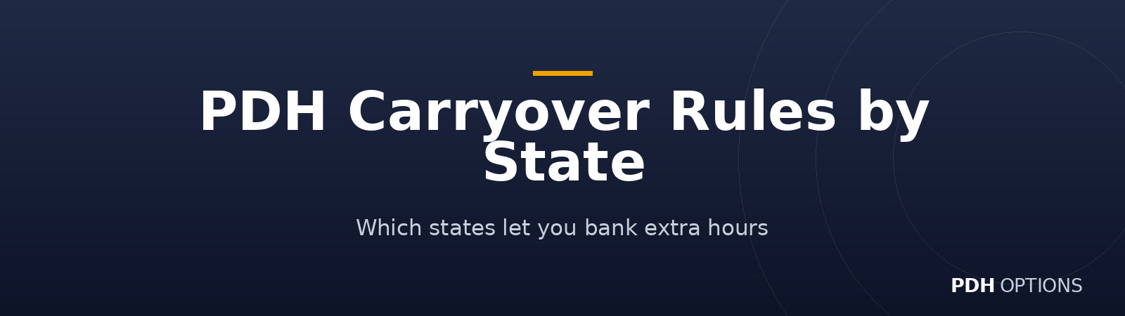 PDH Carryover Rules by State