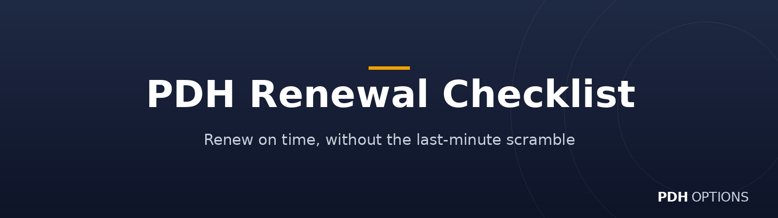 PDH Renewal Checklist