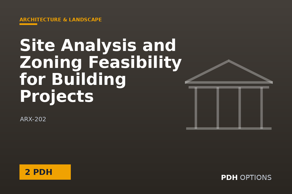 Site Analysis and Zoning Feasibility for Building Projects — PDH Options course cover