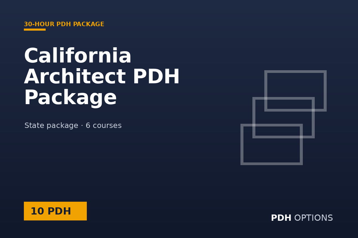 California Architect PDH Package (10 PDH) — PDH Options state package cover