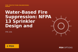 Water-Based Fire Suppression: NFPA 13 Sprinkler Design and Hydraulic Calculations — PDH Options course cover