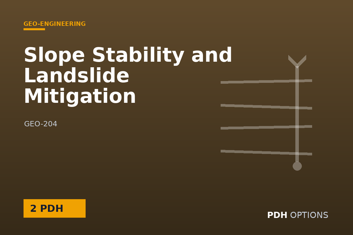 Slope Stability and Landslide Mitigation — PDH Options course cover