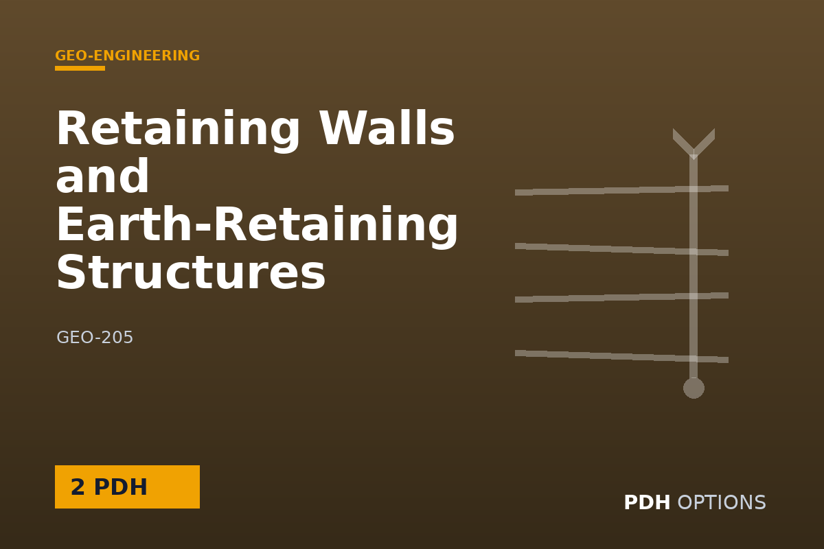 Retaining Walls and Earth-Retaining Structures — PDH Options course cover
