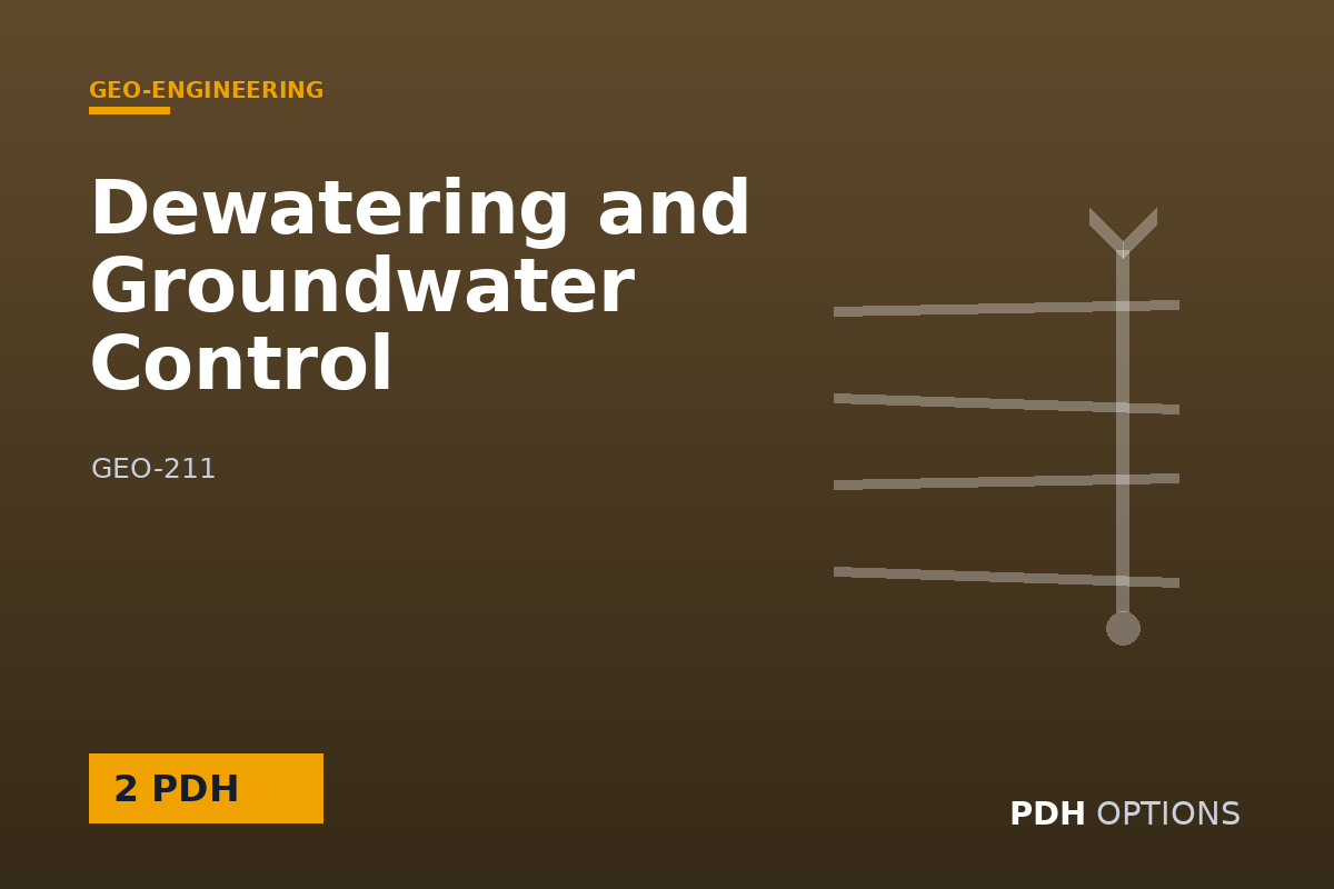 Dewatering and Groundwater Control — PDH Options course cover