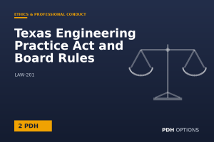 Texas Engineering Practice Act and Board Rules — PDH Options course cover