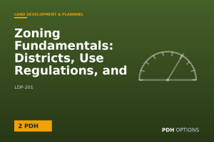 Zoning Fundamentals: Districts, Use Regulations, and Variances — PDH Options course cover