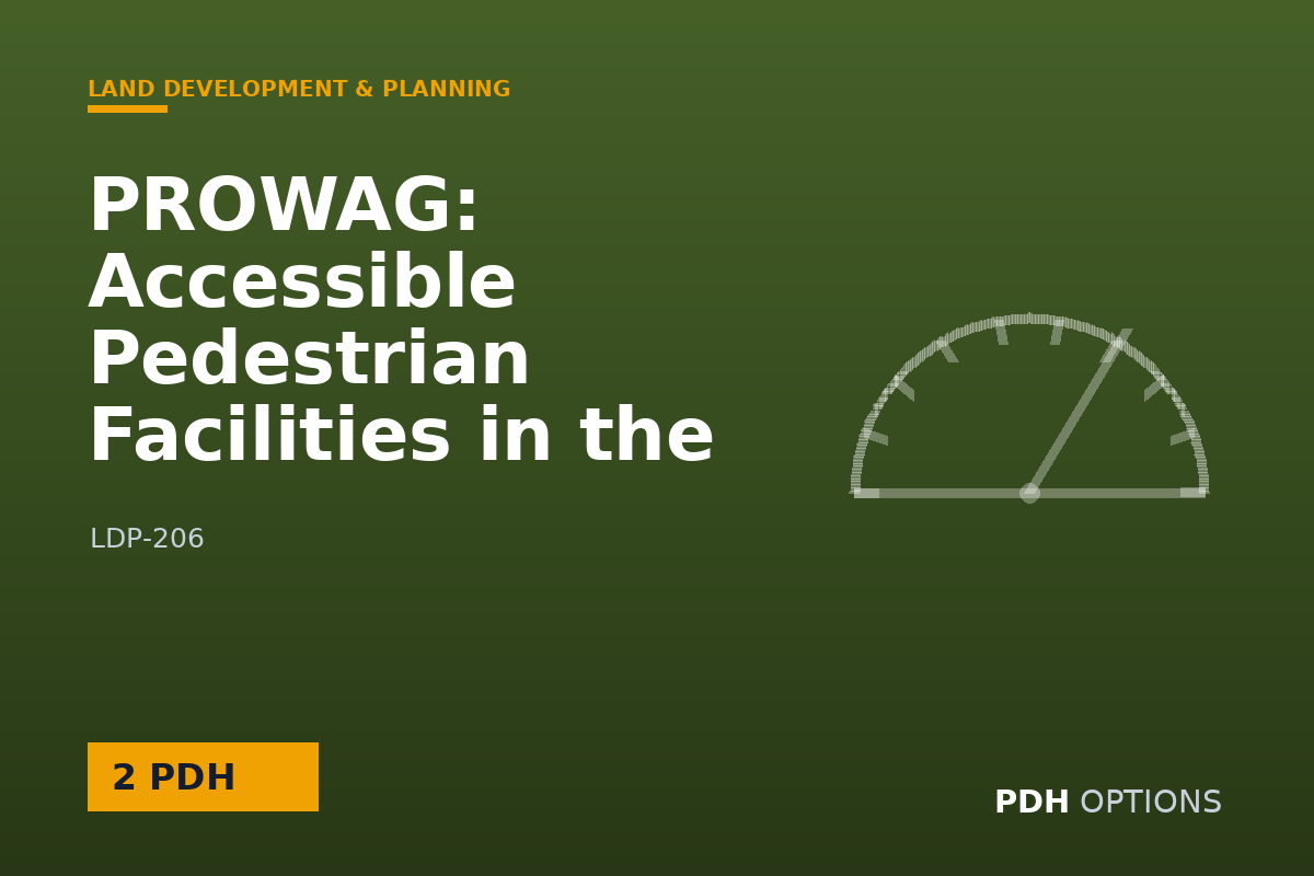 PROWAG: Accessible Pedestrian Facilities in the Public Right-of-Way — PDH Options course cover