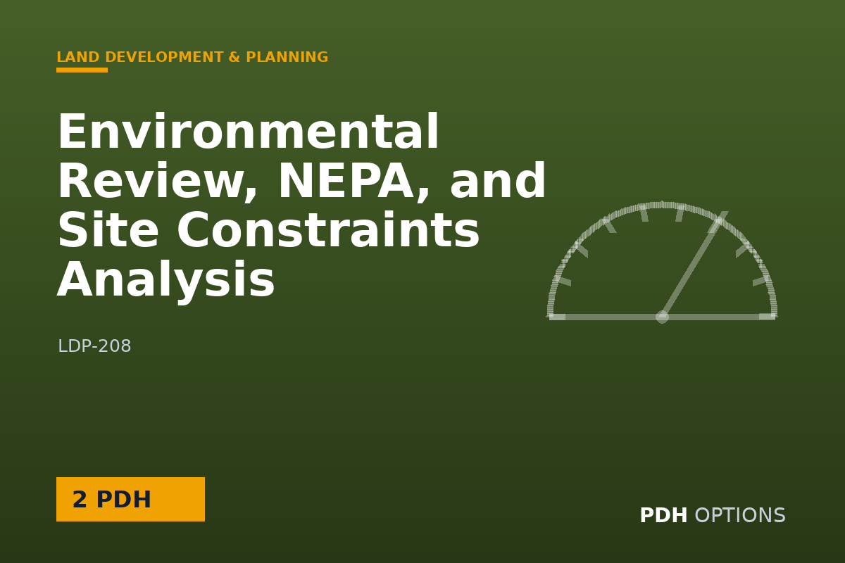 Environmental Review, NEPA, and Site Constraints Analysis — PDH Options course cover