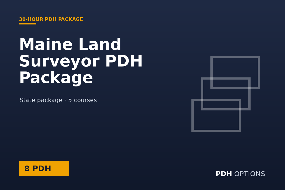 Maine Land Surveyor PDH Package (8 PDH) — PDH Options state package cover