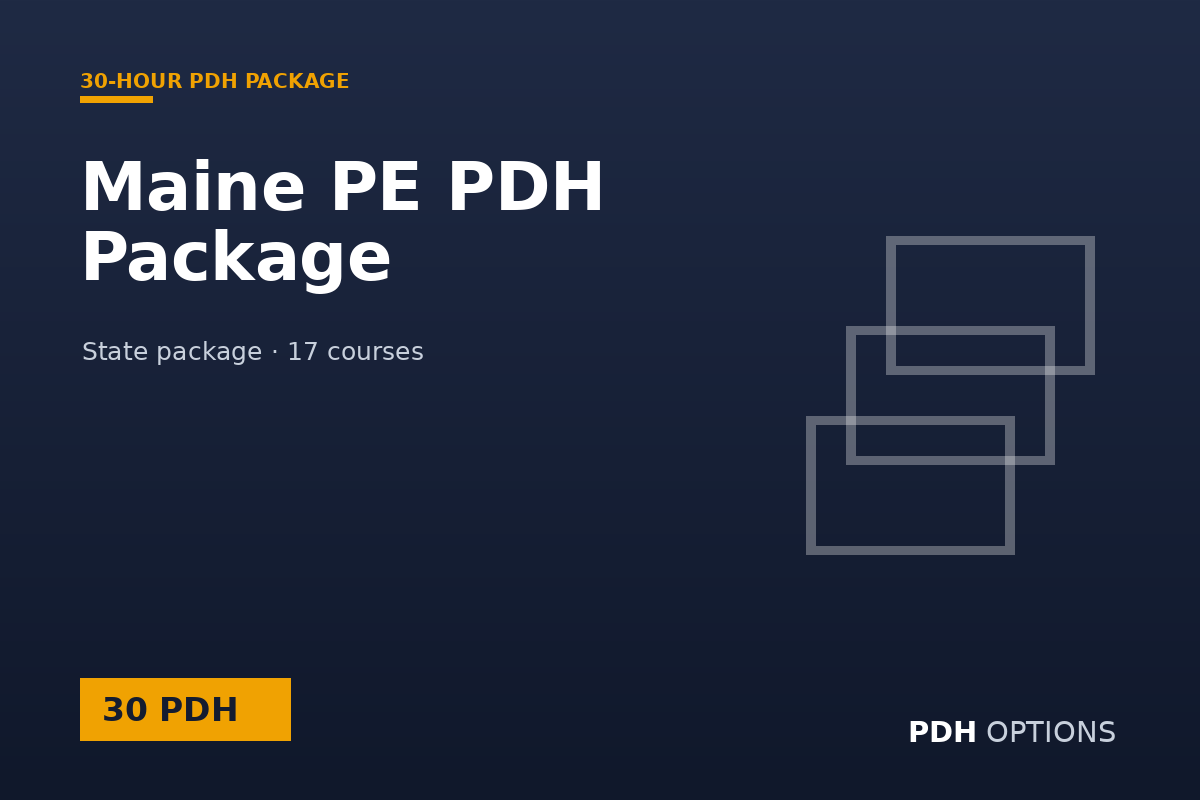 Maine PE PDH Package (30 PDH) — PDH Options state package cover