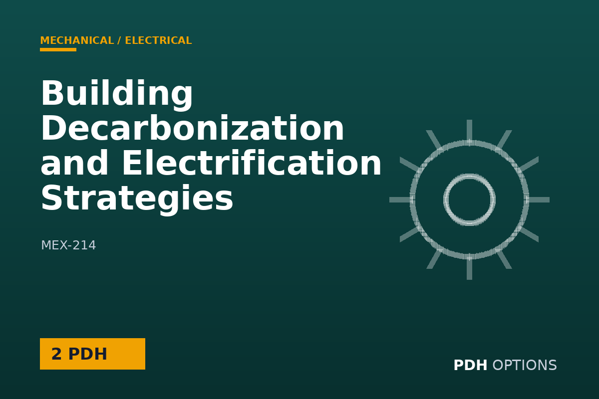 Building Decarbonization and Electrification Strategies — PDH Options course cover