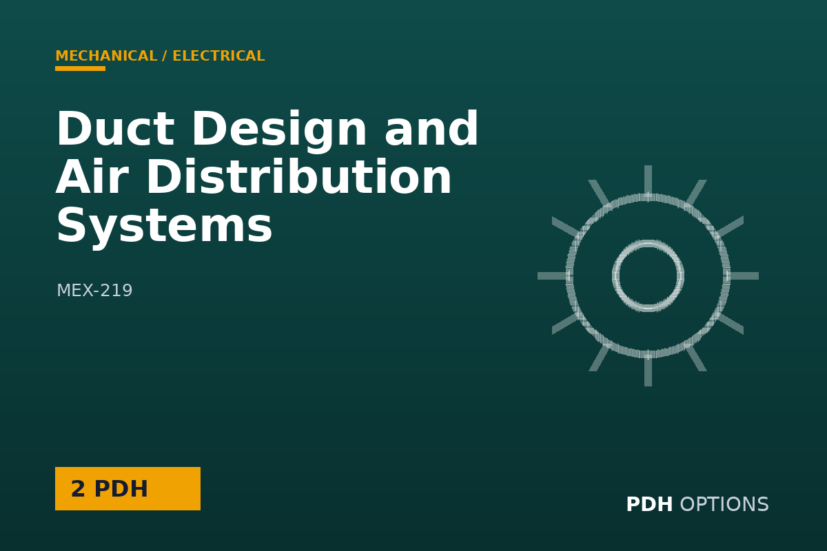 Duct Design and Air Distribution Systems — PDH Options course cover