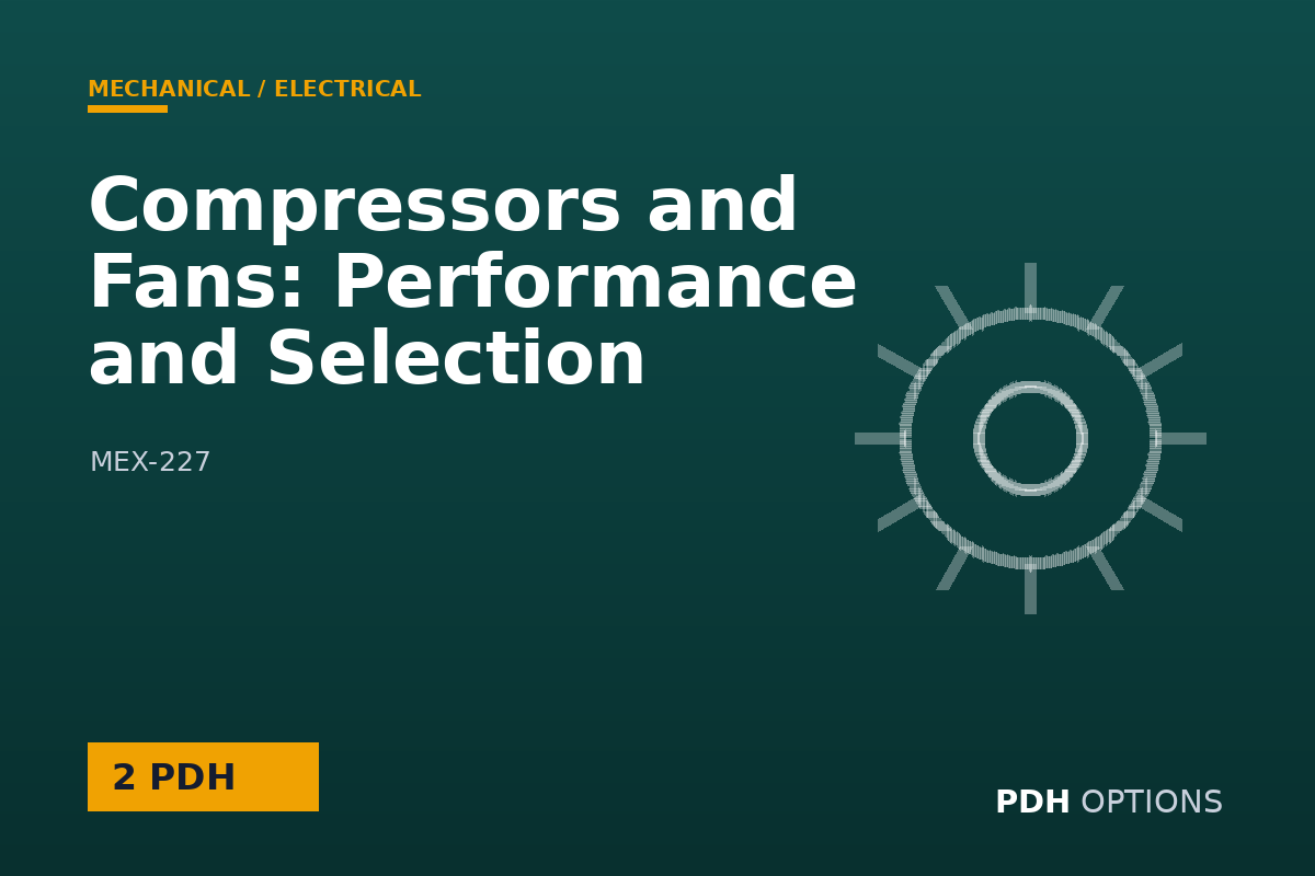 Compressors and Fans: Performance and Selection — PDH Options course cover