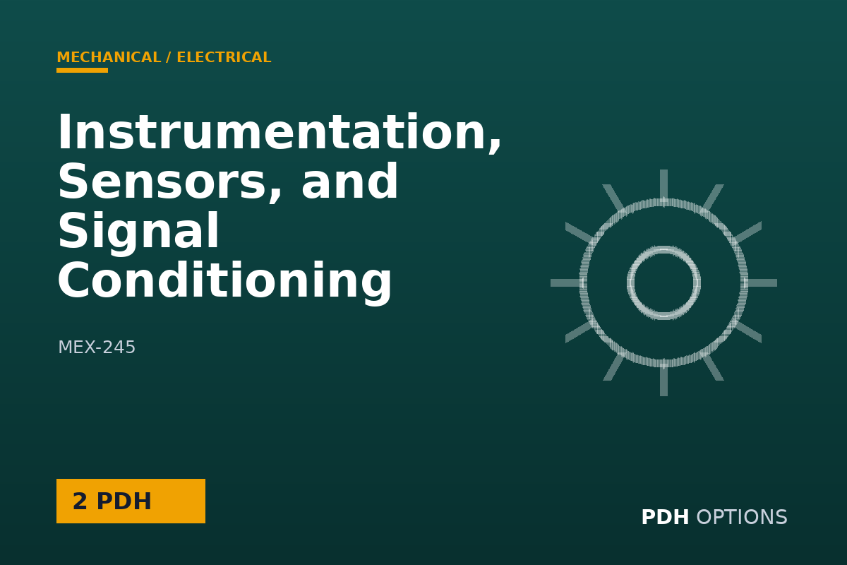 Instrumentation, Sensors, and Signal Conditioning — PDH Options course cover