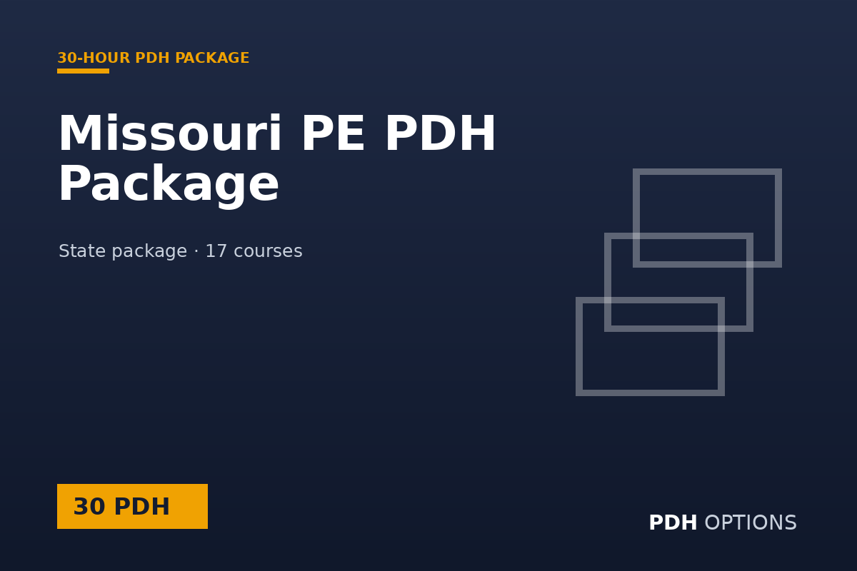Missouri PE PDH Package (30 PDH) — PDH Options state package cover