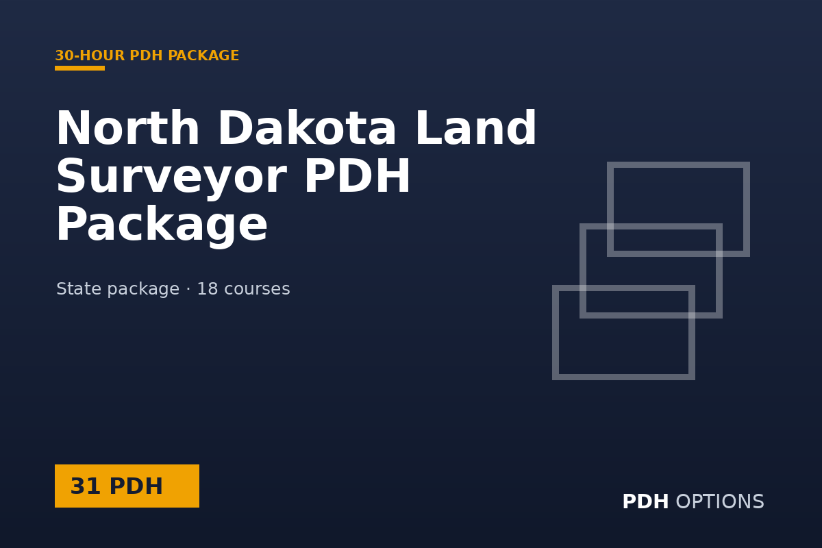 North Dakota Land Surveyor PDH Package (31 PDH) — PDH Options state package cover