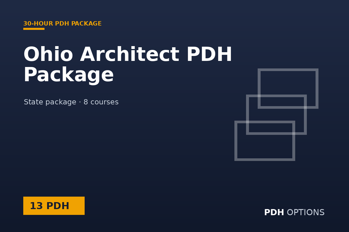 Ohio Architect PDH Package (13 PDH) — PDH Options state package cover