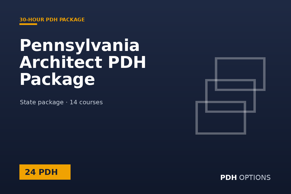 Pennsylvania Architect PDH Package (24 PDH) — PDH Options state package cover