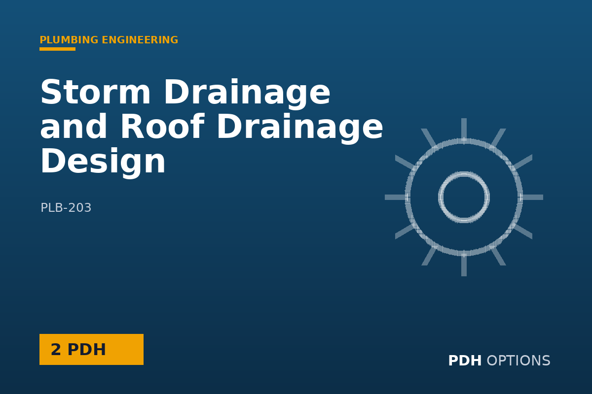 Storm Drainage and Roof Drainage Design — PDH Options course cover