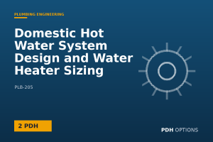 Domestic Hot Water System Design and Water Heater Sizing — PDH Options course cover