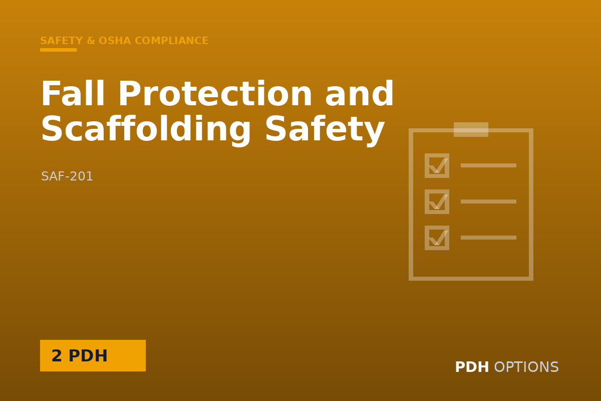 Fall Protection and Scaffolding Safety — PDH Options course cover