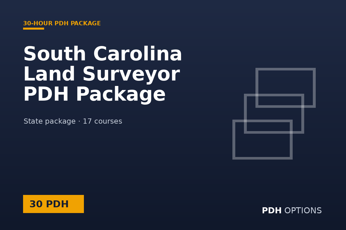 South Carolina Land Surveyor PDH Package (30 PDH) — PDH Options state package cover