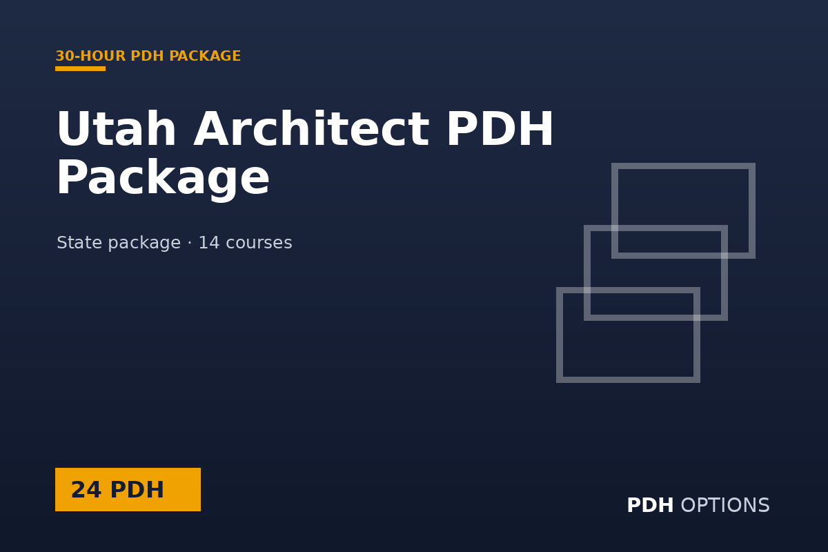 Utah Architect PDH Package (24 PDH) — PDH Options state package cover