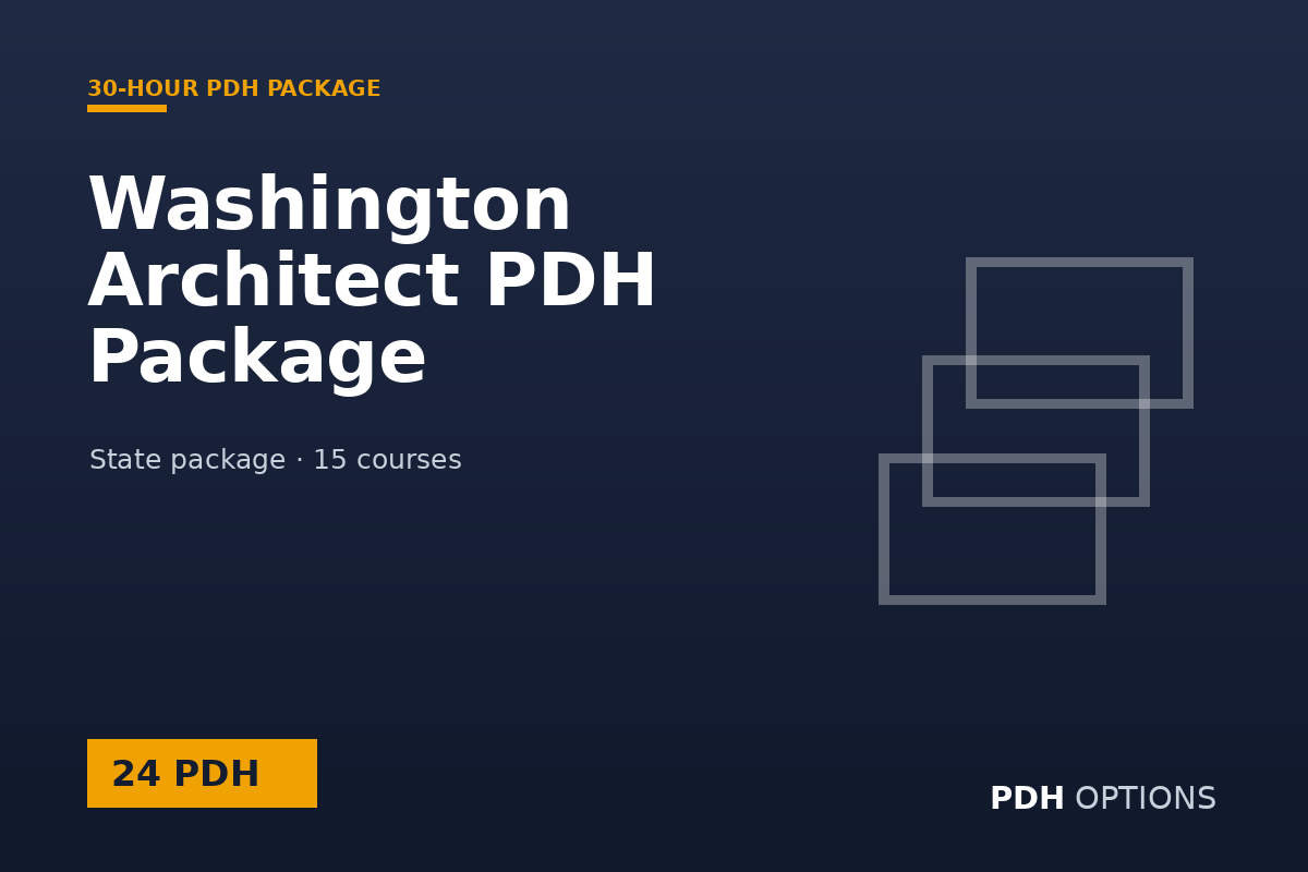 Washington Architect PDH Package (24 PDH) — PDH Options state package cover