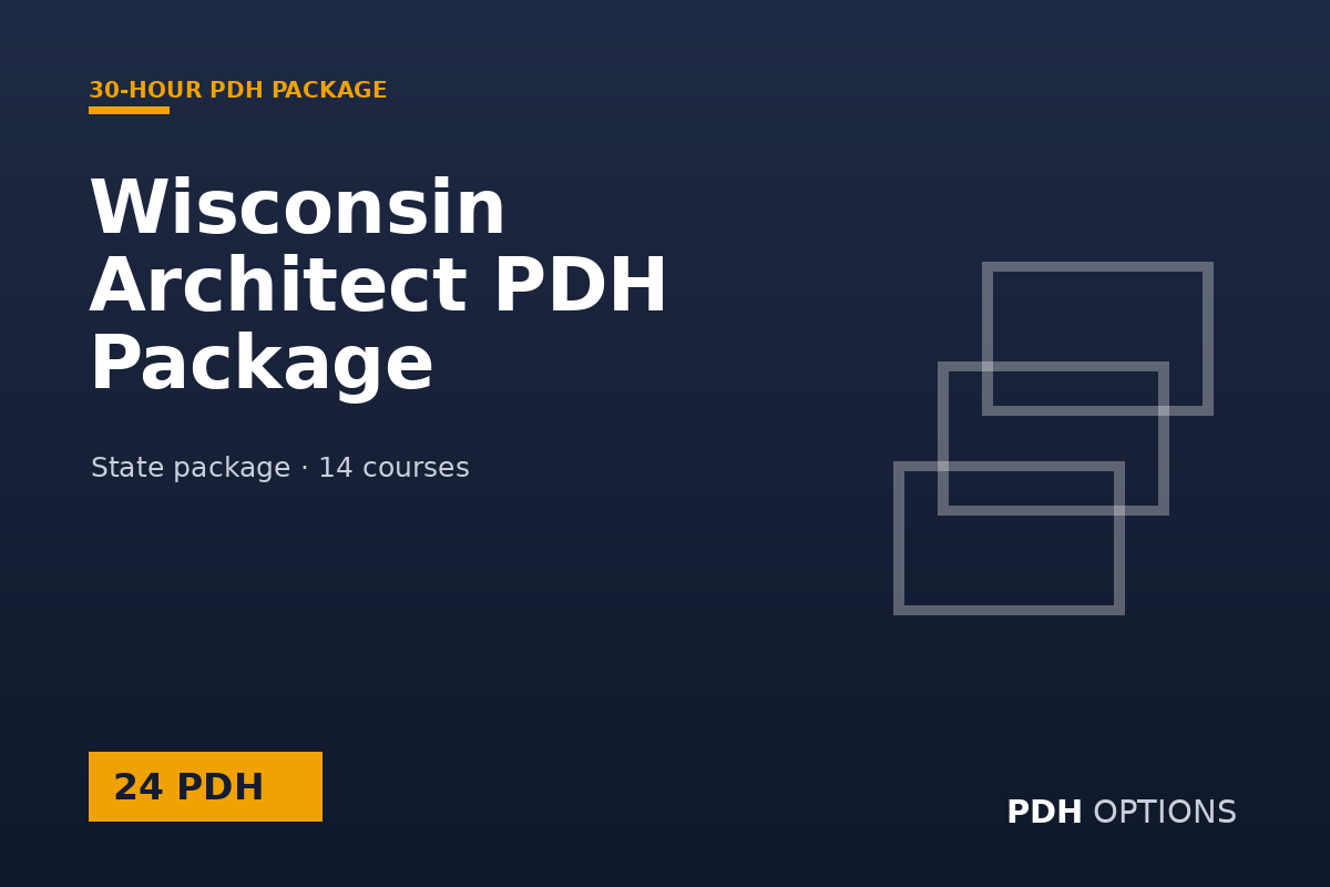 Wisconsin Architect PDH Package (24 PDH) — PDH Options state package cover
