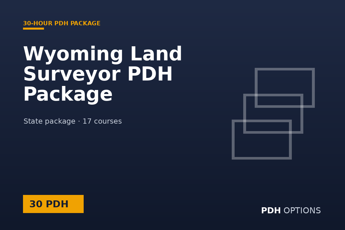 Wyoming Land Surveyor PDH Package (30 PDH) — PDH Options state package cover