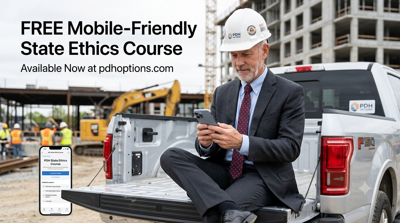 Free mobile-friendly state ethics course for professional engineers